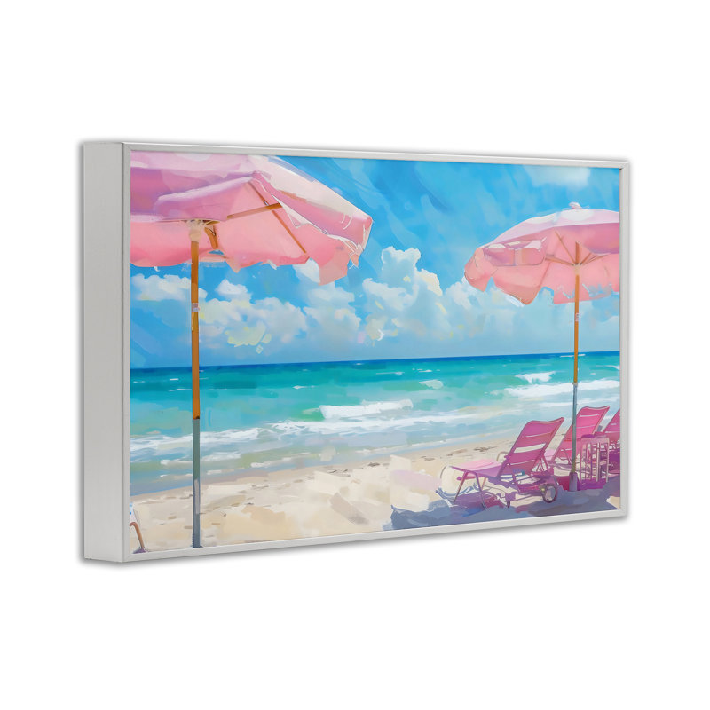 Rose, parasol de plage rose, estampe numérique, design par LSR Design Studio, H 16 po x l 24 po