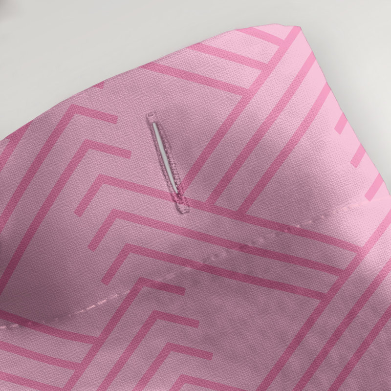 Rideau de douche simple Classic Zig Zag, Rose
