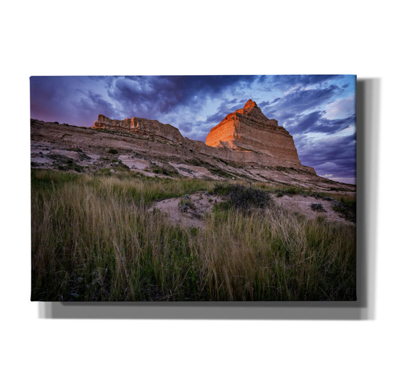 'Scotts Bluff At Sunset' by Rick Berk Canvas Wall Art