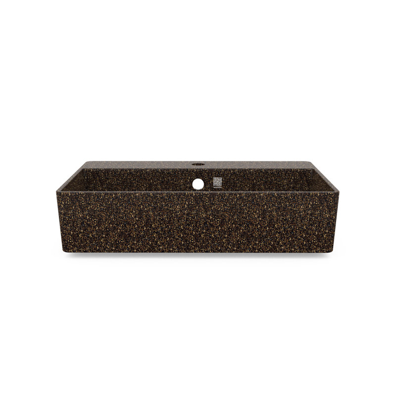 Woodio Cube60 15.748'' Wood Rectangular Bathroom Sink with Overflow, Root