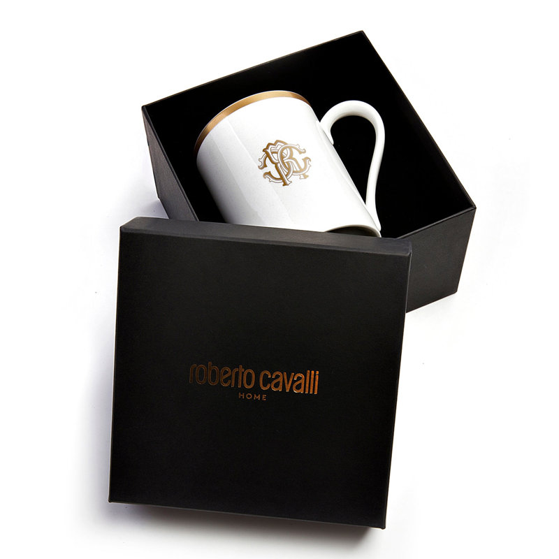 Mug Cup SILK in Luxury Box Gold diam. 3.9in, H 3in, cap. 12.5 oz
