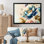 «Blue and Gold Floral Bunch I», peinture sur toile