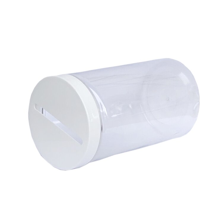 Plastic Donation Can, Holds 5.9" x 3.35" Graphics - Clear