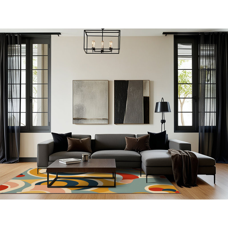 Vibrant Curl Rug, Round 8'
