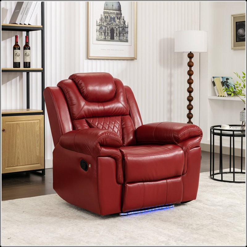 Fauteuil inclinable manuel de cinéma maison avec bande lumineuse à DEL pour un confort et une ambiance ultimes dans le salon, la chambre à coucher