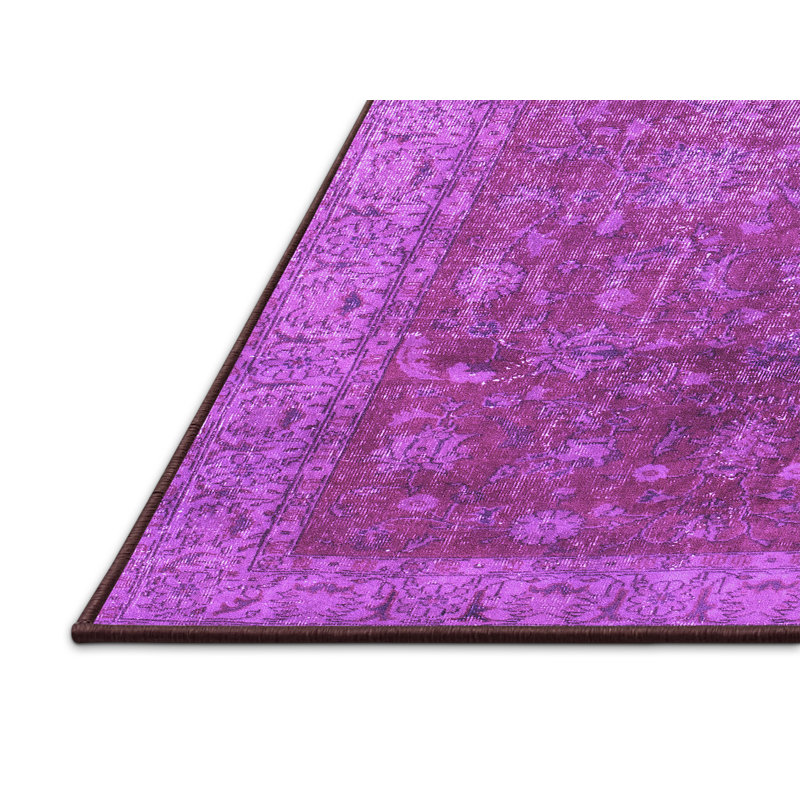 Tapis abstrait en polyester tissé à la machine Rozek, Rectangle 2 pi x 3 pi