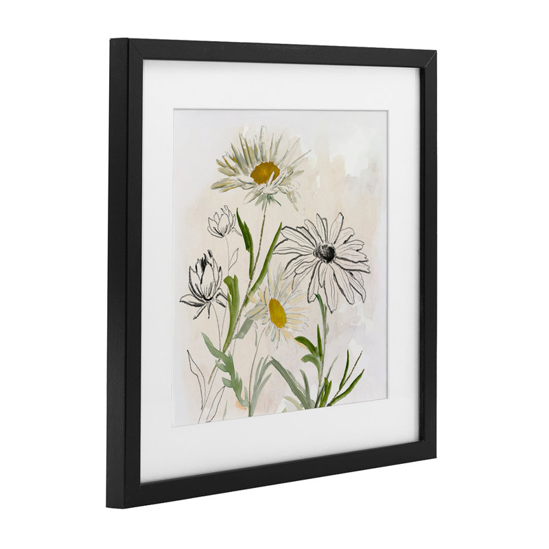 Reproduction encadrée sous verre Pure Simplicity Flowers, conception de Jacob Q, H 13 po x l 13 po, Cadre noir minuit