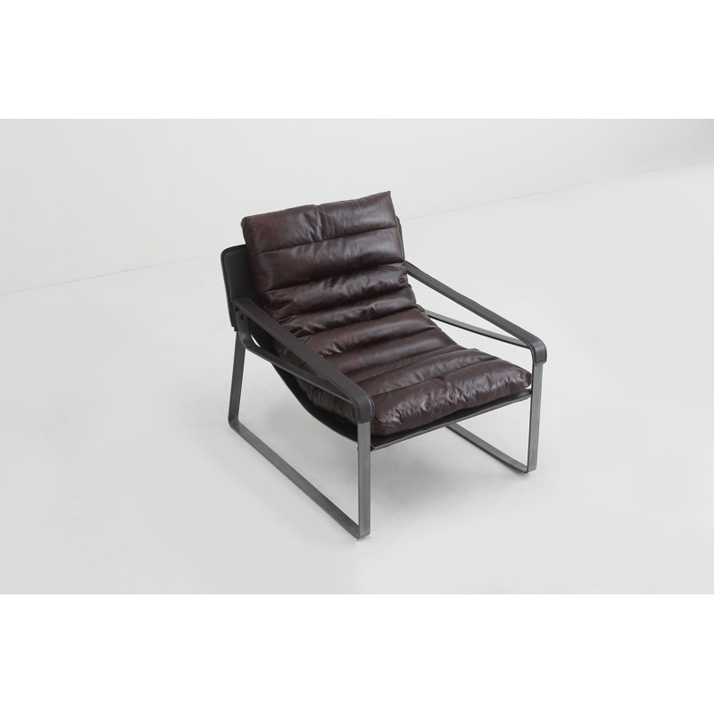 Fauteuil club 30 po en cuir fleur