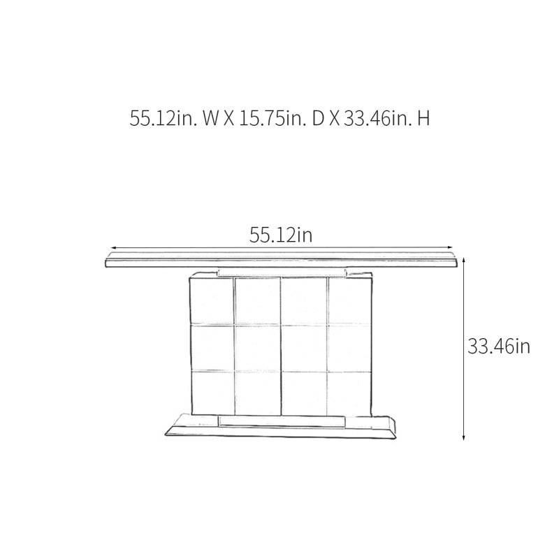 Console Modern Luxury, H 33,46 po x l 55,12 po x P 15,75 po