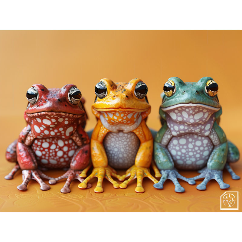 «Frogs» sur toile, H 12 po x l 12 po x P 3 po