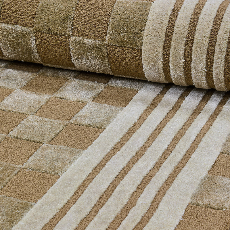 Mocha Tonal Check Rug, Rectangle 2'3" x 3'9"