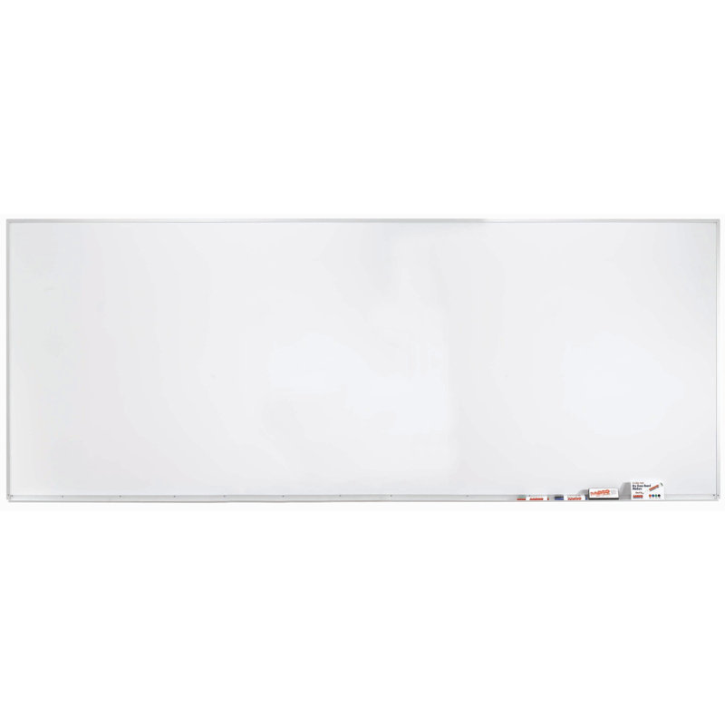 AARCO Yes Porcelain Wall Metal Whiteboard, 4' H x 10' L