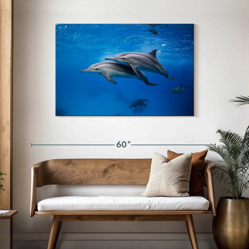 Brampt Swimming Dolphin Pair, 30" H x 45" W