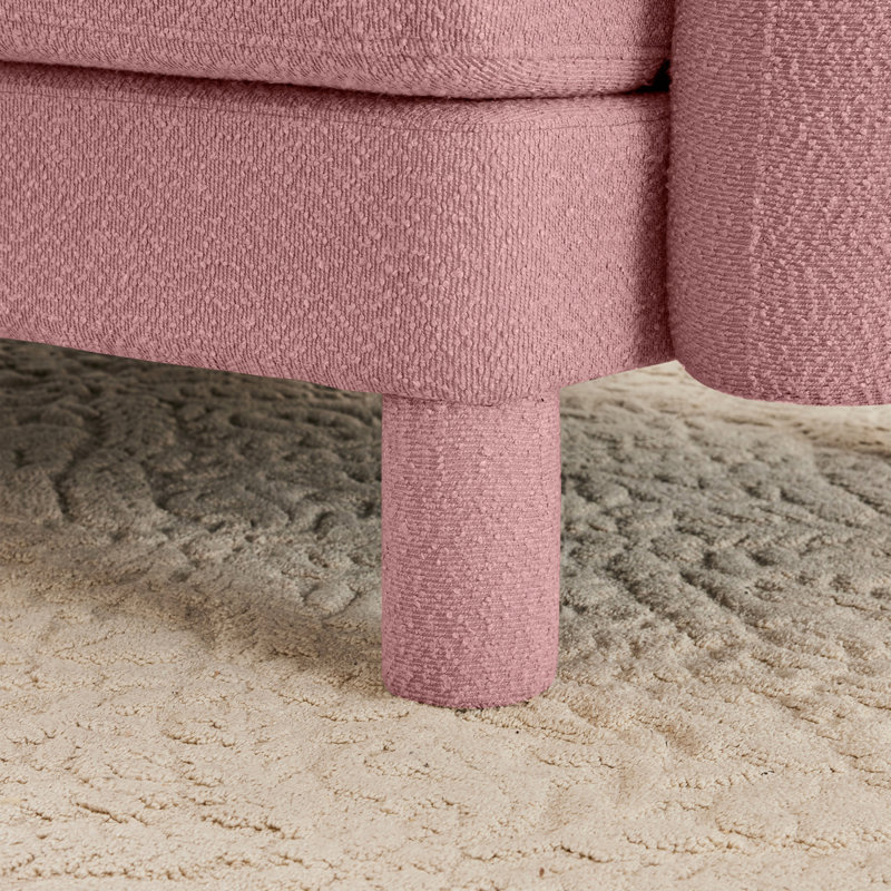 Canapé modulaire en L Boucle, Polyester rose, H 35 po x l 109,4 po x P 67,3 po