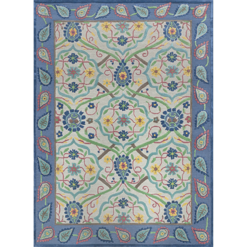 Brittany Hand-Tufted New Zealand Wool Multicolor Area Rug, Rectangle 8' x 11'