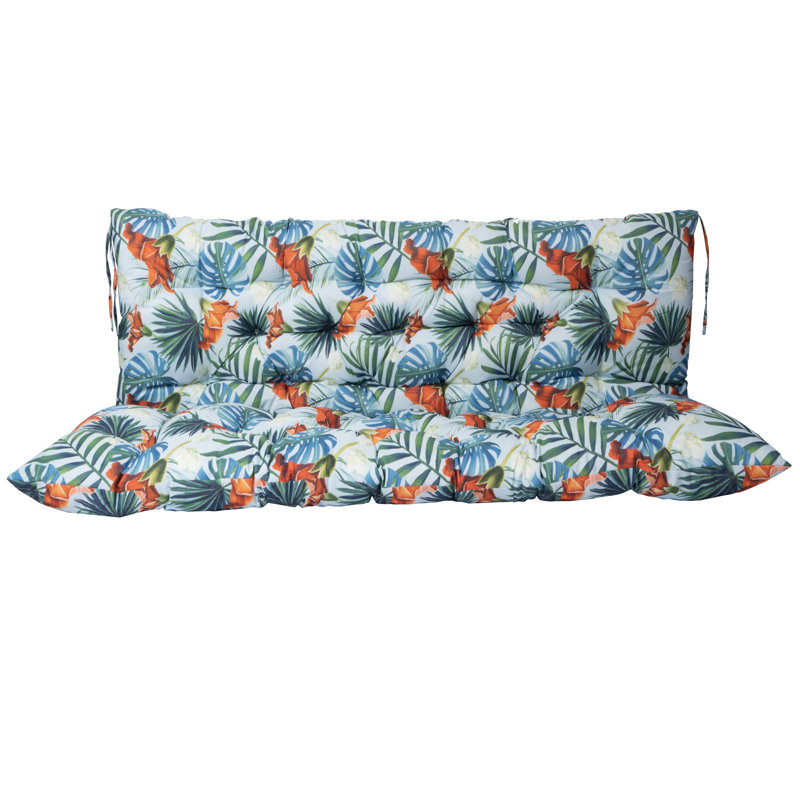 Porch Swing Cushions With Backrest, 4" Thicken Waterproof Outdoor Bench Cushion, Only Cushion, Summer, 60" W x 20" D