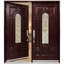 Porte d'entrée extérieure pré-montée en acajou prête à installer pour l'extérieur-63646194-63646195
