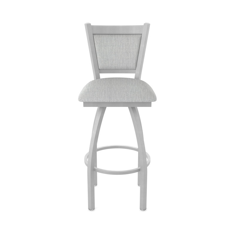 Tabouret pivotant Hadleigh, Tissu - alpin graphique, Nickel anodisé, Tabouret de bar (siège d'une hauteur de 36 po)