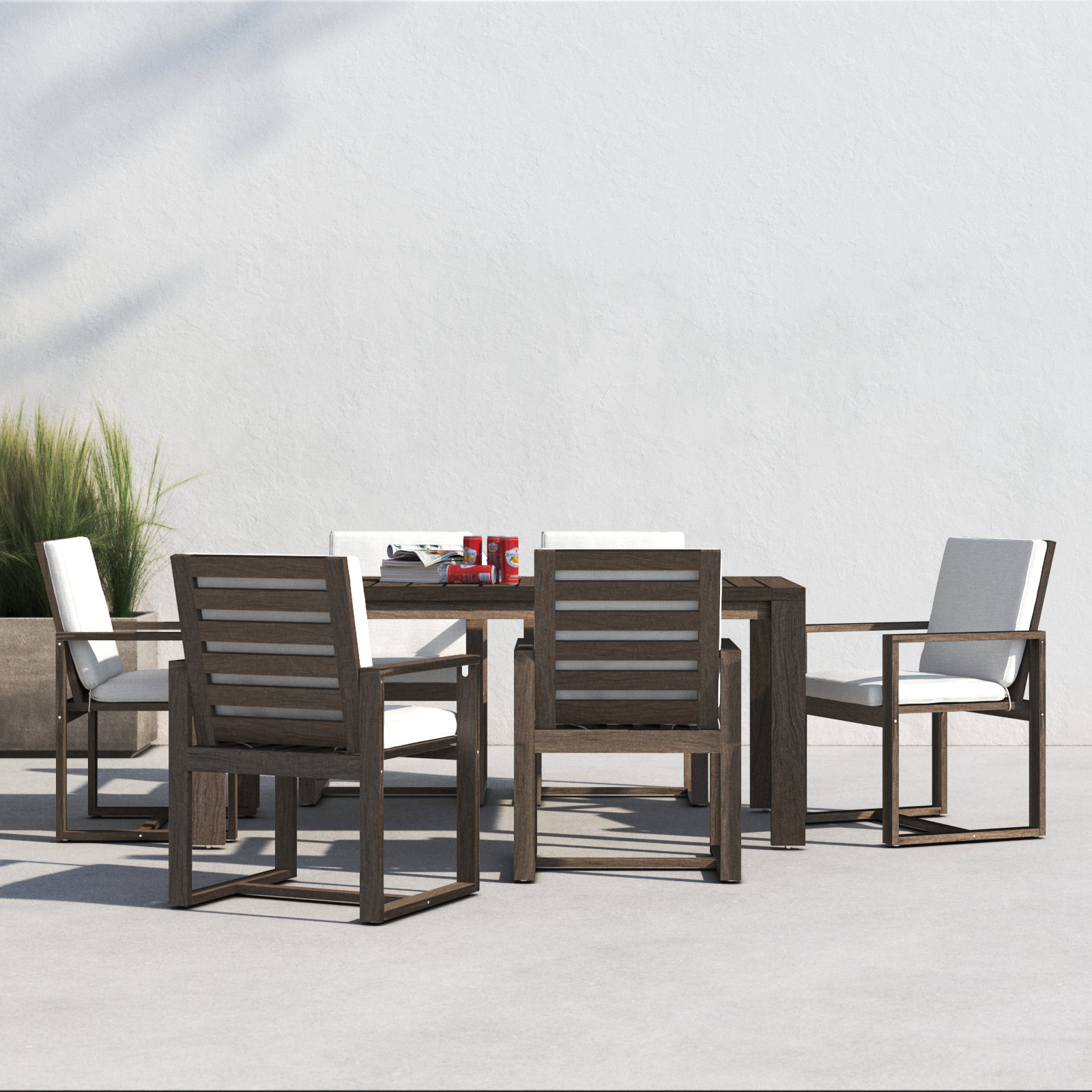 Joly 87" Eucalyptus Patio Dining Set