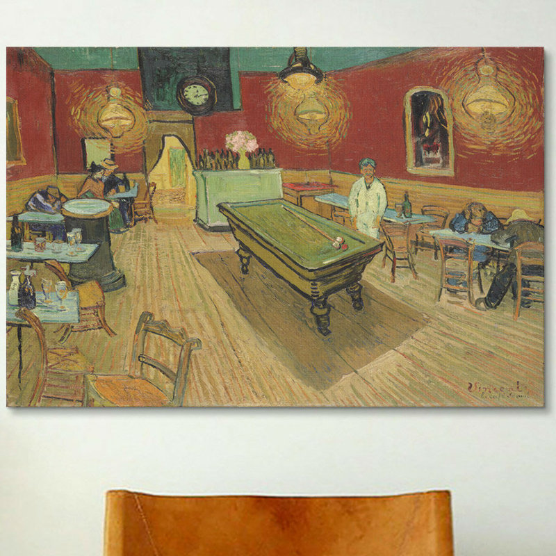 « the night cafe 1888 » par vincent van gogh, reproduction d’art sur toile, H 18 po x l 26 po x P 1,5 po