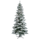 Flocked Utica VIckerman 7.5' White Fir Trees Artificial Christmas Tree with 400 Multi-Colored Lights