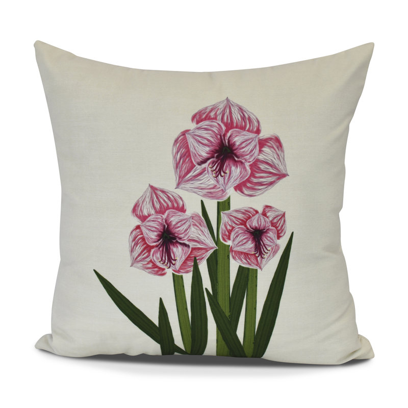 Coussin décoratif extérieur, H 20 po x l 20 po, Rose