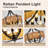 21.7" - Rattan - Black - Chandelier