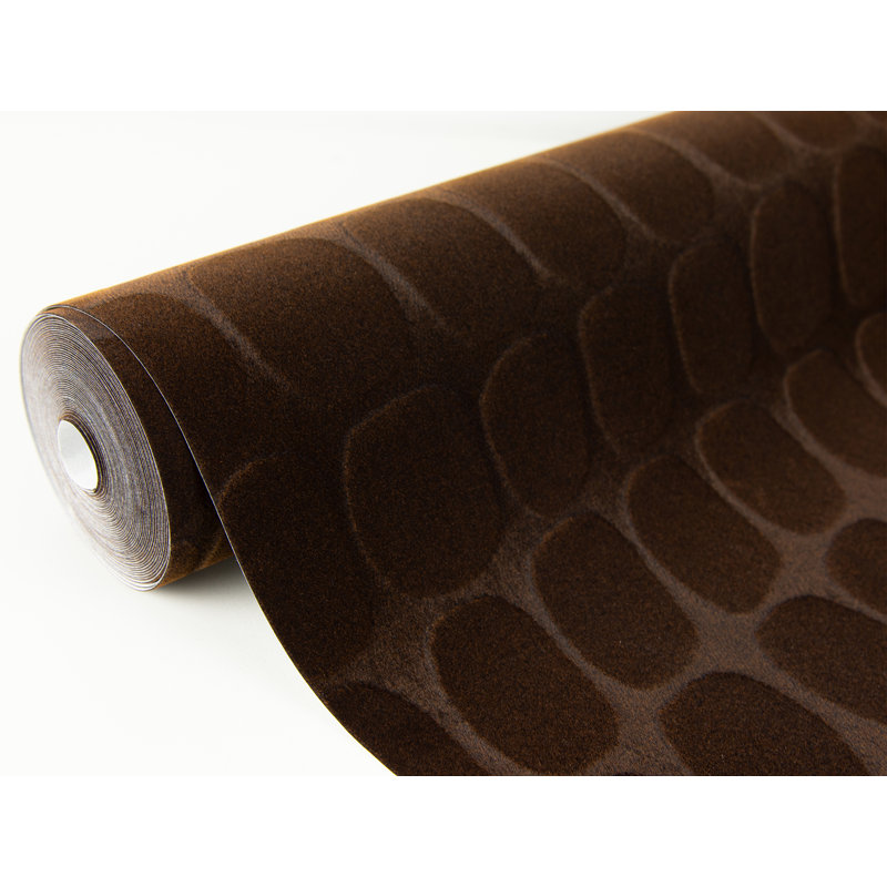 Rouleau de papier peint floqué L 33 pi x 20,5 po Graphic Croc, Brun