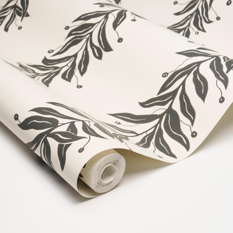 Papier peint à rayures Schrilacher X Marian Mcevoy Tendril, Noir/crème