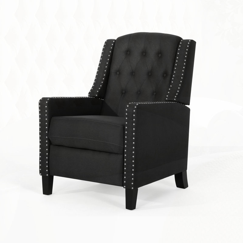 Classic Fabric Push Back Chair, Dark Gray