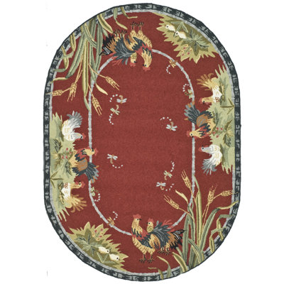Kinchen Hand Hooked Wool Floral Rug