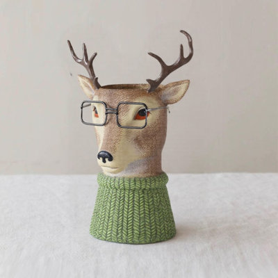 Resin Animal Head Planter, Nordic Whimsical Plant Pot for Indoor & Outdoor Use