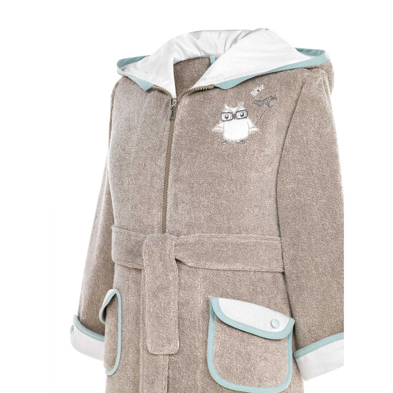 Cheeky Owls Neutral Bathrobe, XL