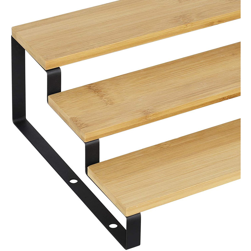 Bamboo Spice Rack with Adjustable Racks