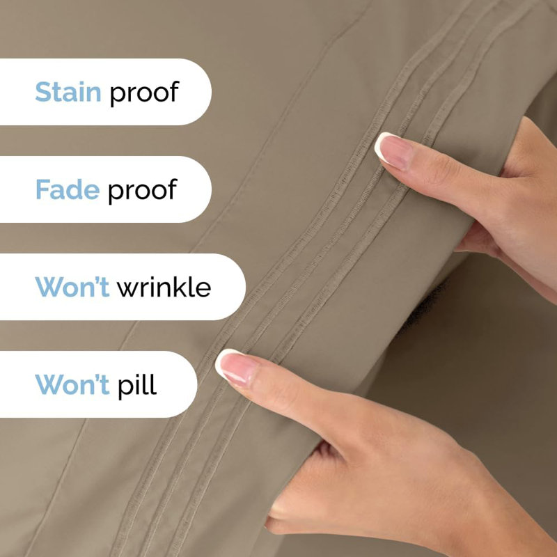 6 Piece Sheet Set, Soft Cooling Bed Sheets, Breathable & Wrinkle Free, Hotel Luxury Bedding, Cream