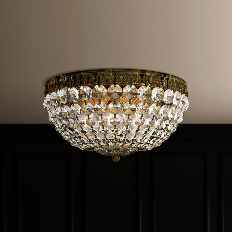Petit Flush Mount, 6.5" H x 12" W x 12" D, Heirloom Bronze/Clear