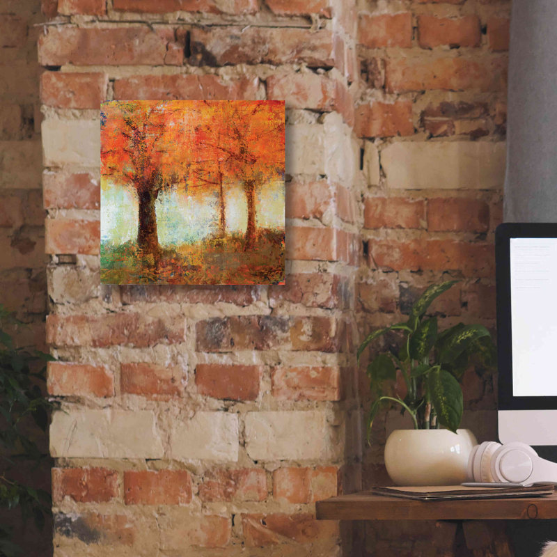 «Fall Trees» par Jadei, impression sur toile, H 12 po x l 12 po x P 0,75 po