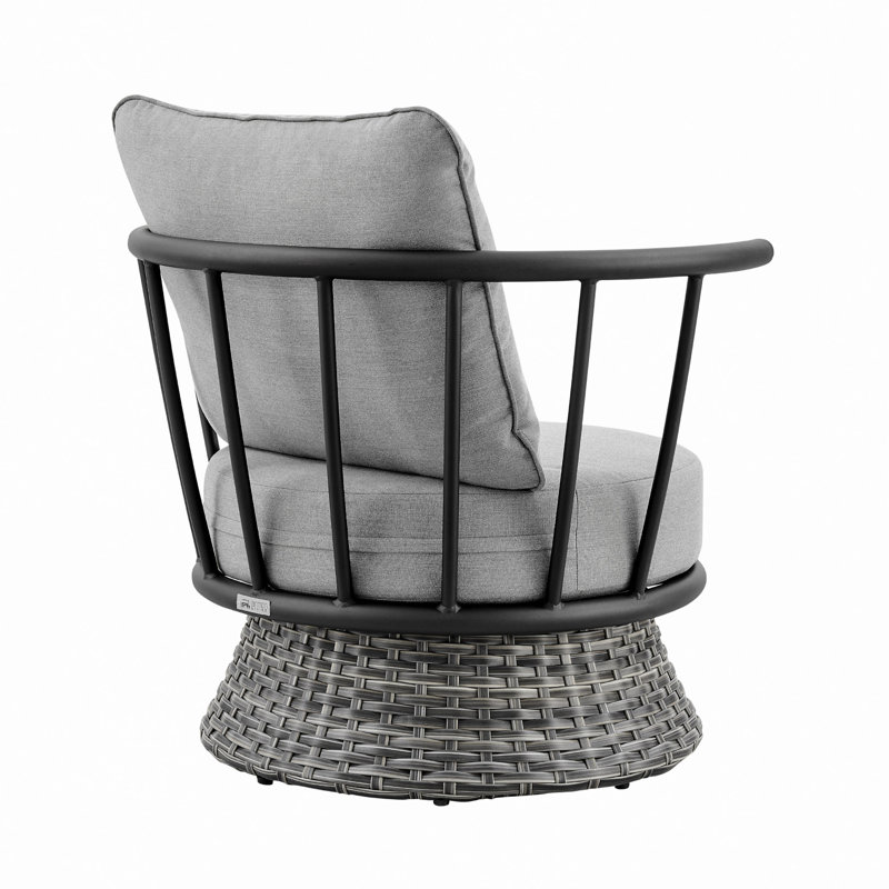 Chaise d'extérieur en osier et aluminium