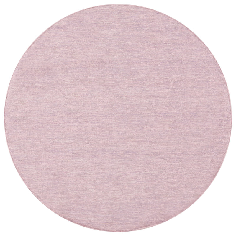 Tapis rose en coton recyclé touffeté à la main Truckee, Rond 6 pi