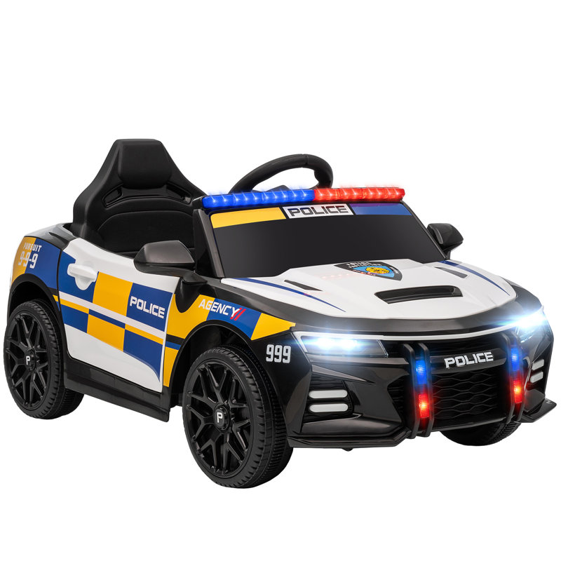 AIYAPLAY Kids Electric Car, Electric Police Car, Remote Control, Music