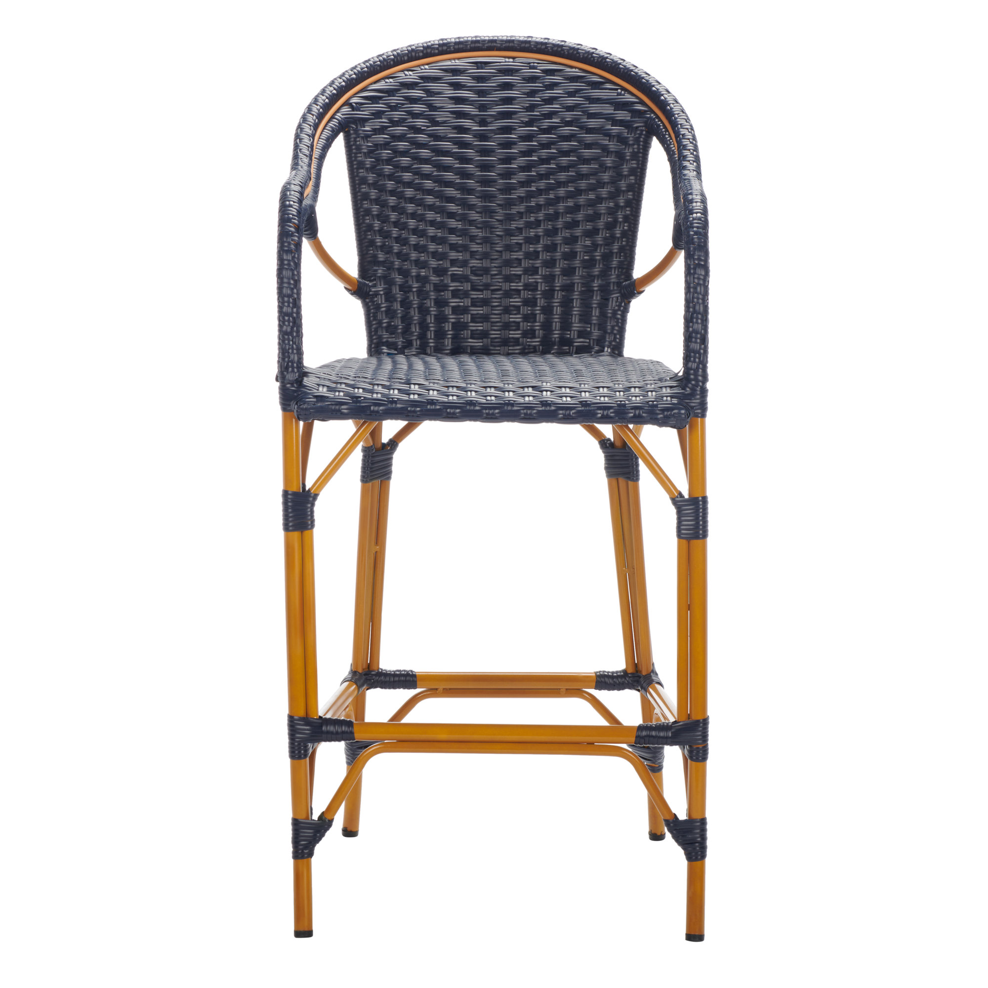 Popplewell 46.5'' Aluminum Outdoor Bar Stool, Navy