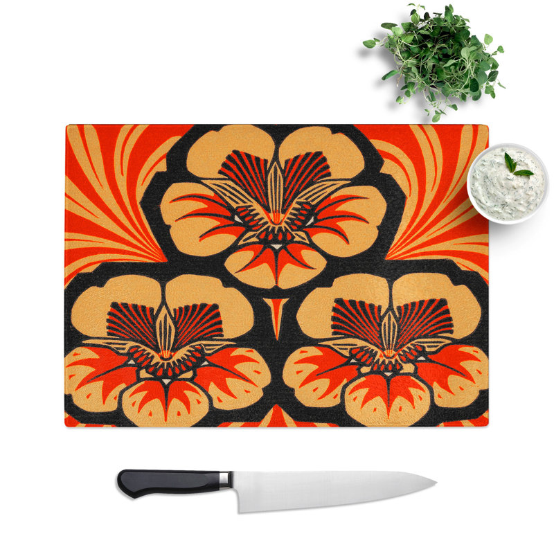 East Indian Cherry Flowers by Julie De Graag Chopping Board, 28.5cm W x 39cm L