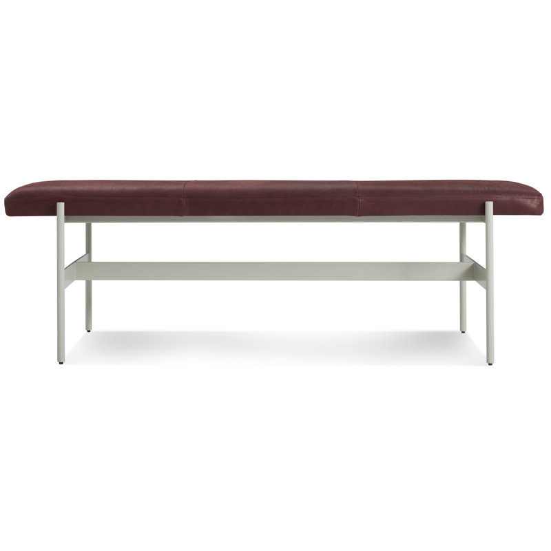 Daybench Leather Dining Bench, Putty, Camel Genuine Leather, 17" H x 55" W x 14" D