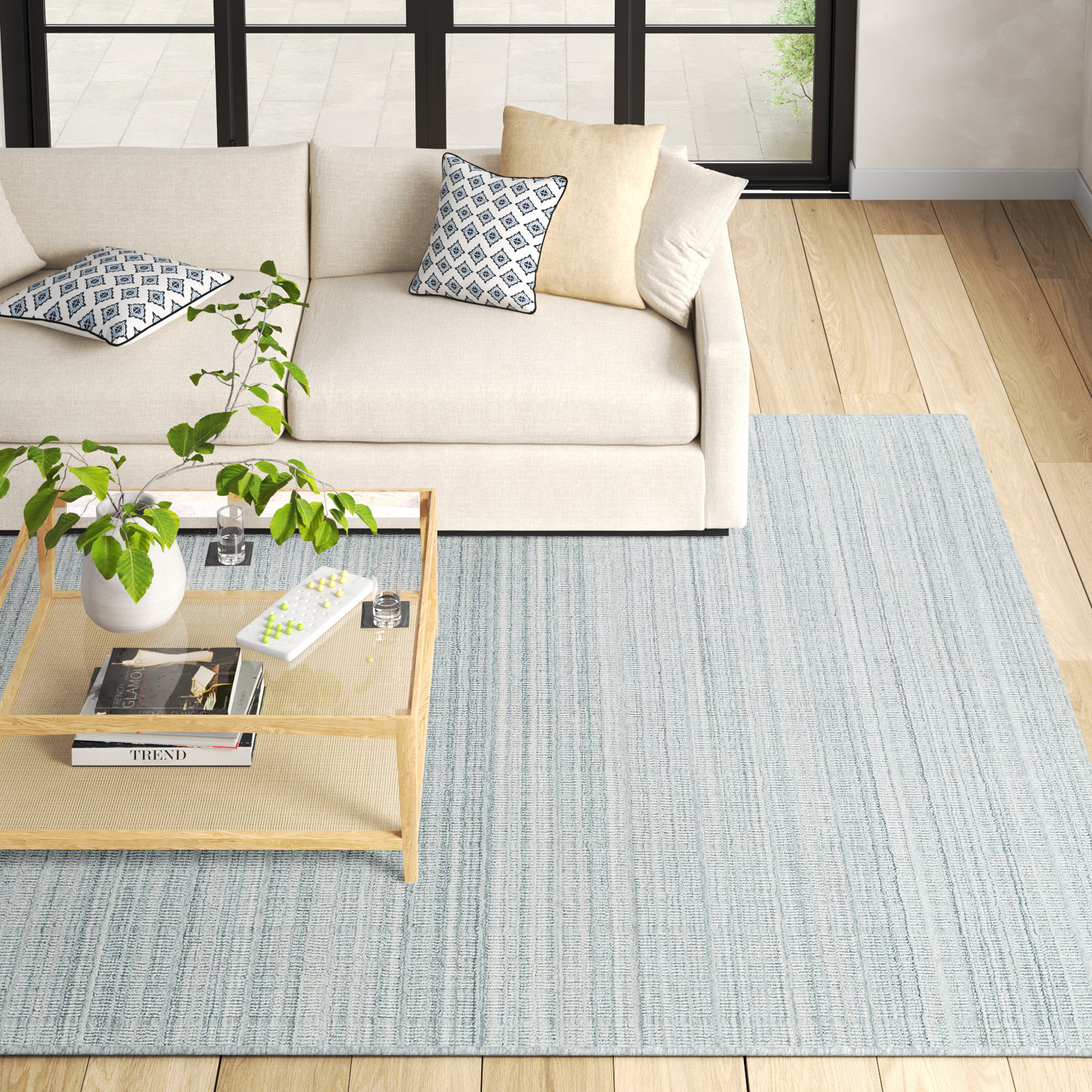 Kinnell Hand-Woven Abstract Rug, Rectangle 5' x 7'6"