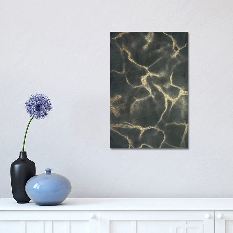 Golden Fluidity I by Marcus Prime - Painting on Canvas, Wrapped Canvas, 45.72cm H x 30.48cm W x 1.91cm D