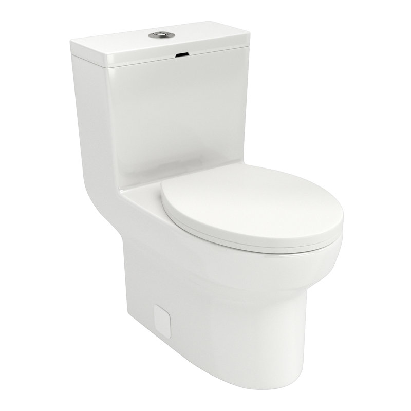 Toilette allongée monopièce à jet double avec siphon à jet double 1,1 / 1,6 GPF