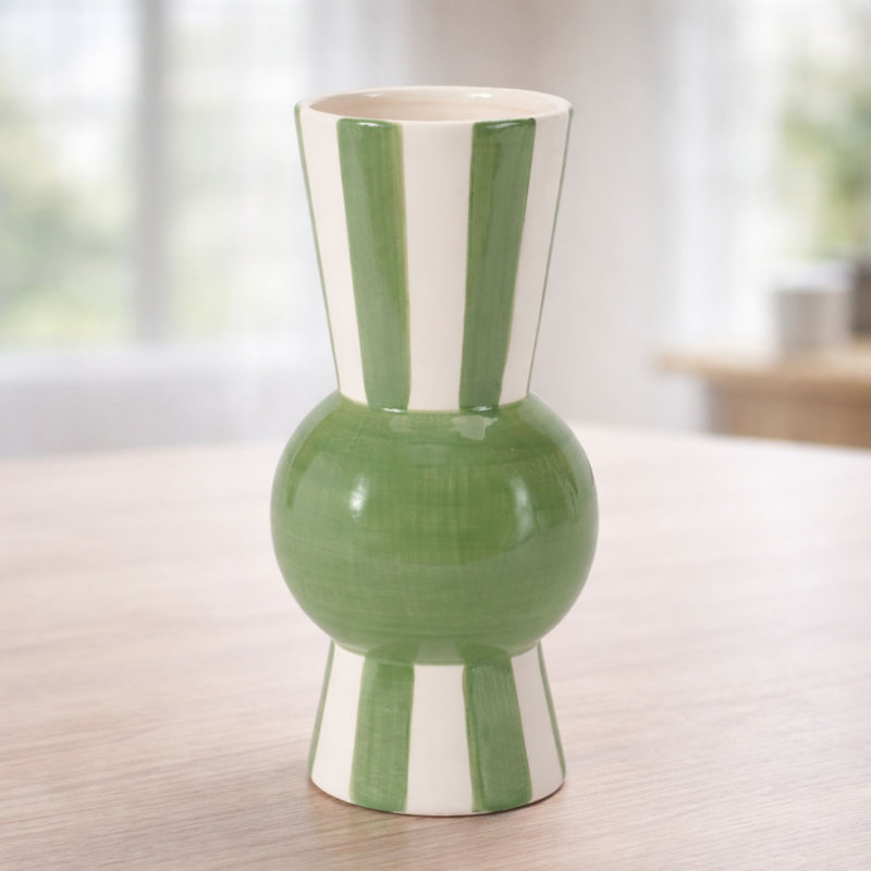 Vase effilé rayé H 8 po