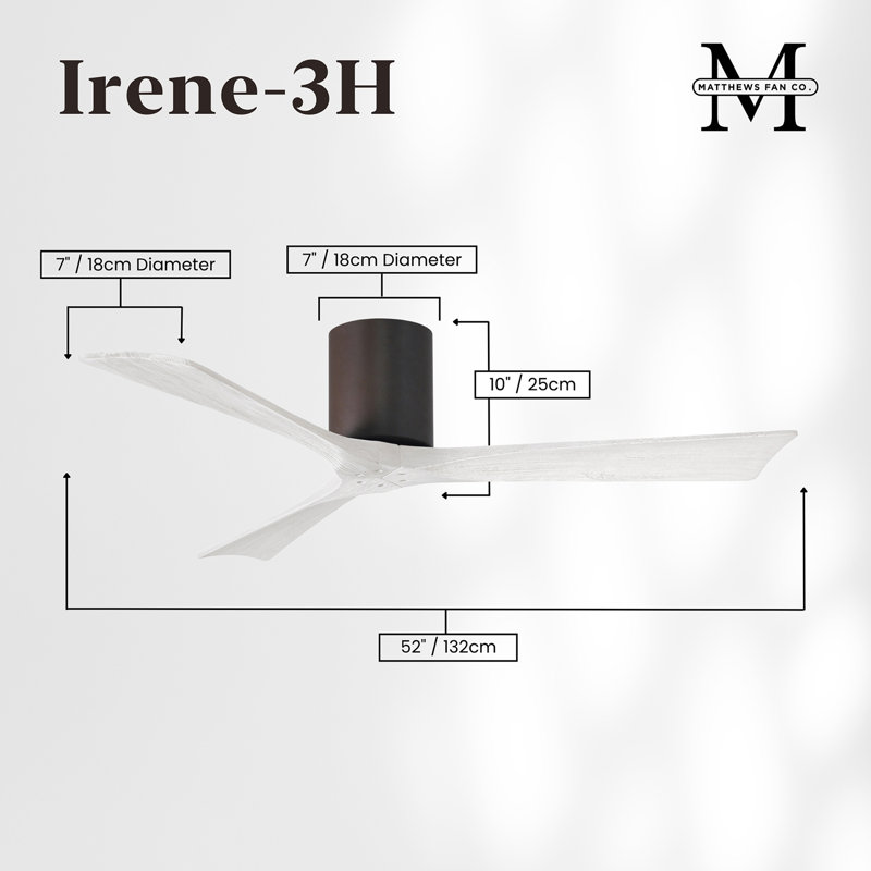Irene Ceiling Fan, Textured Bronze, Matte White, 52"