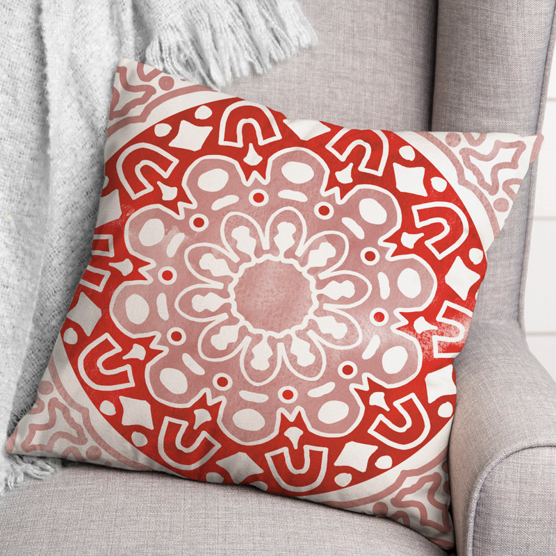 Outdoor Square Pillow Cover & Insert, Red