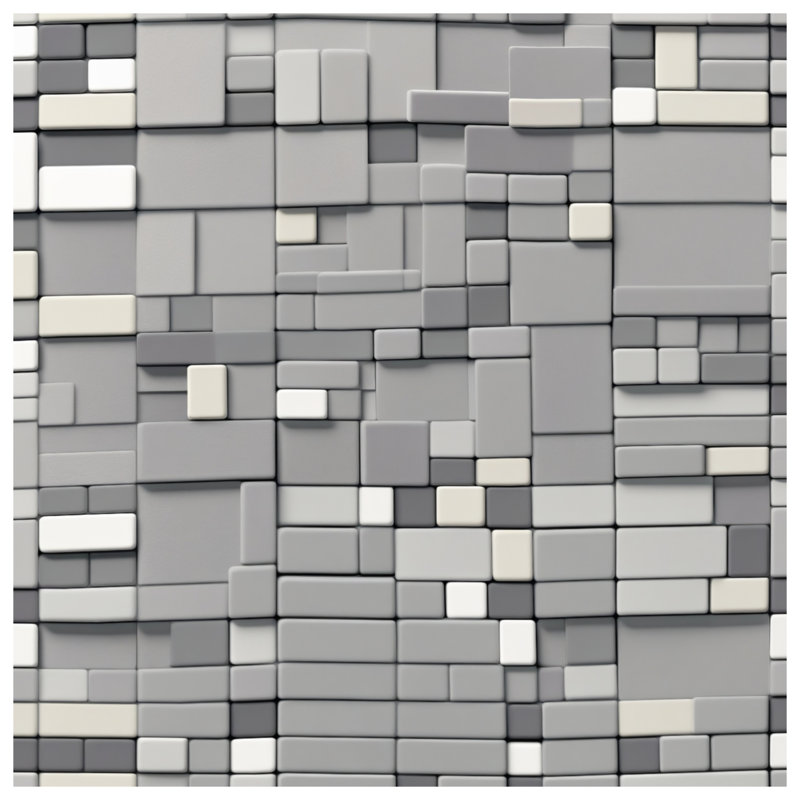 Tapis de bain gris à carreaux rectangulaires, 34in W x 21in L